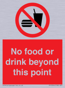 No food or drink beyond this point